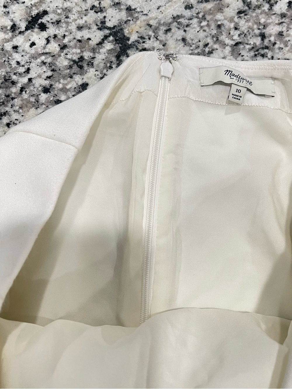 MADEWELL Off White Women's Pleated A-Line Skirt - Size 10 - Picture 4 of 16
